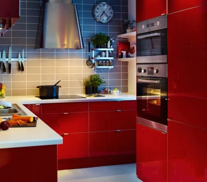 小户型厨房设计之红色经典